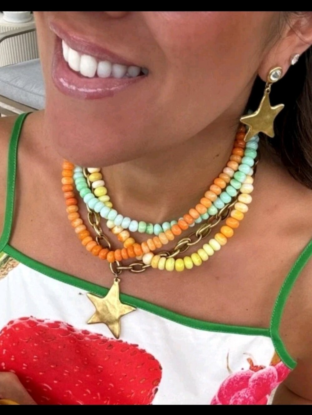 Bracha Candy Crush Necklace - NWOT Retail $95-Creamsicle - Anthropologie
